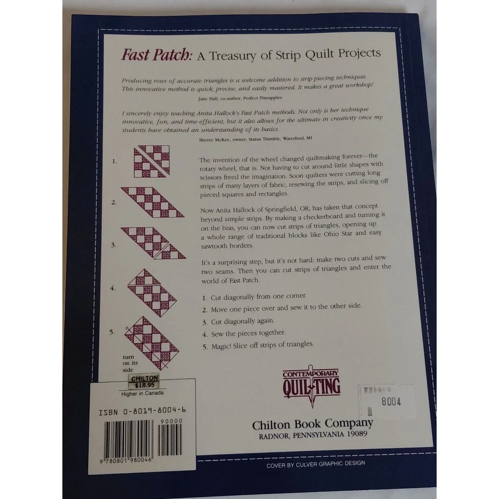 Fast Patch A Treasury of Strip Quilt Projects Anita Hallock HC 1989 Quilting...